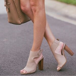Vince Addie Cutout Open Toe Slingback Bootie